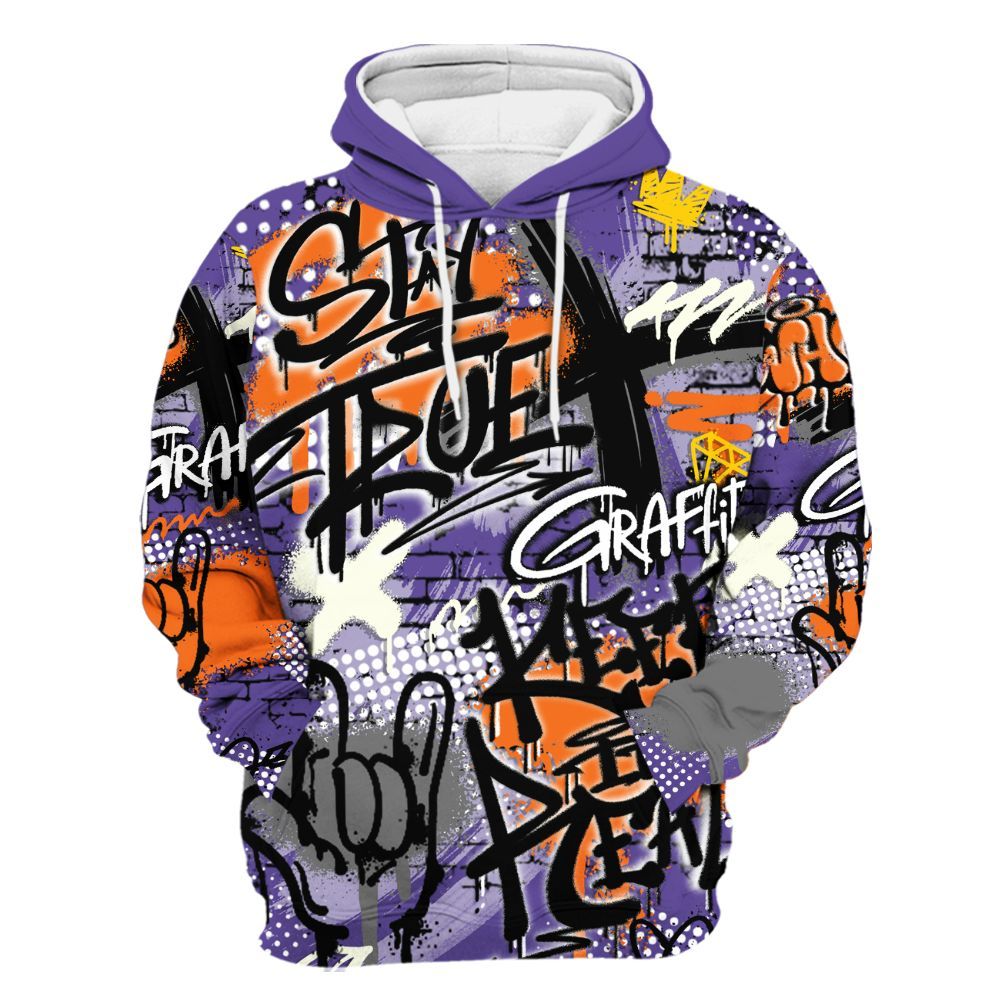 Hoodie To Match Air Max Waffle SP Voltage Purple - True It Real Graffiti Streetwear All Over Print
