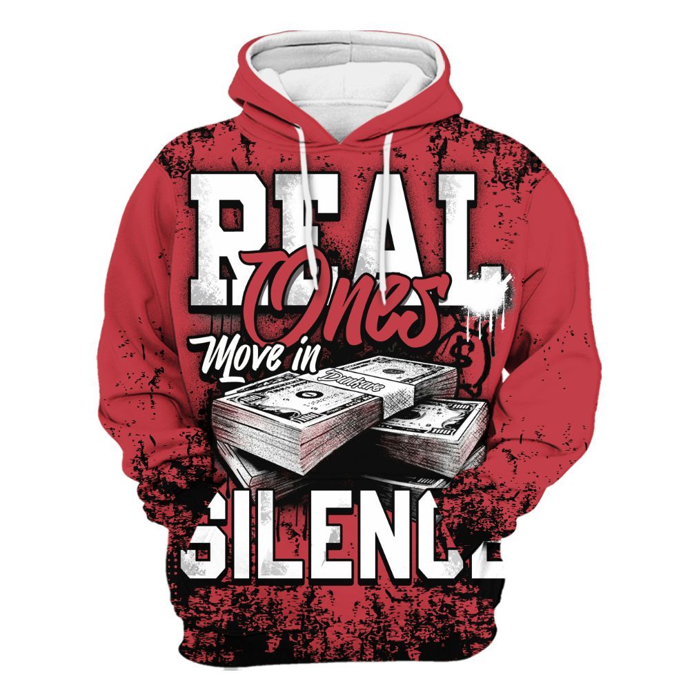 Hoodie To Match High OG University Red Dark Powder Blue 1s - Move In Silence Money Street Retro All Over Print