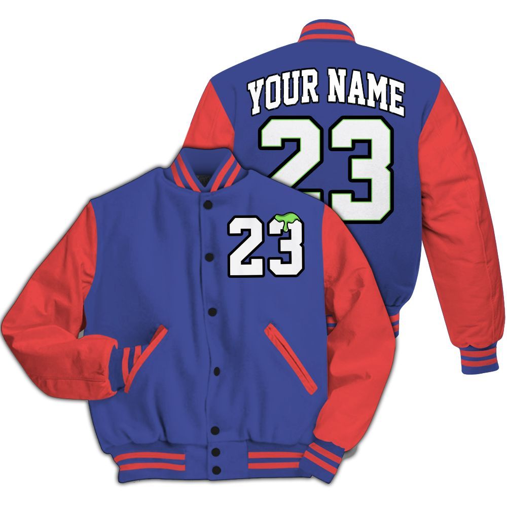 Varsity Jacket To Match KD 4 Nerf - Custom Name Number 23 Drip All Over Print