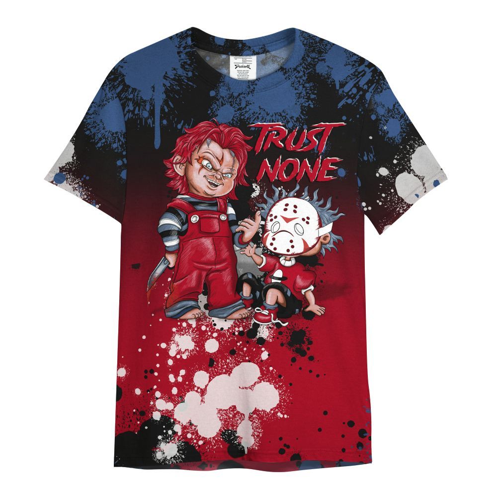 Shirt To Match Air Griffey Max Black Red Navy Blue 1s - Trust No One Scary All Over Print