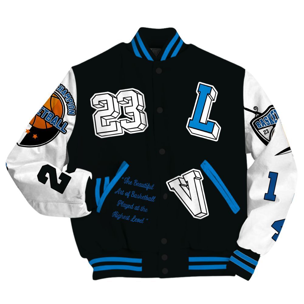Varsity Jacket To Match High OG FragmentxULA White Black 1s - The GOAT Got Em All Over Print