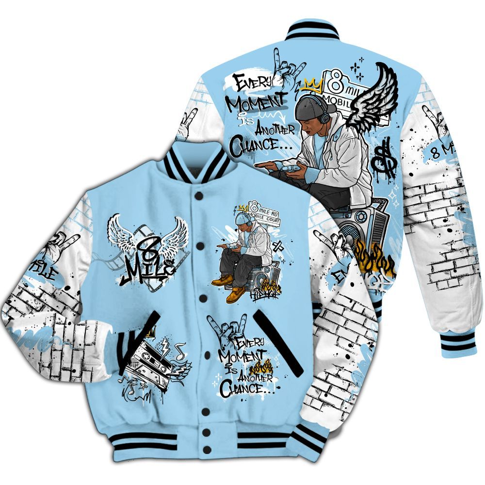 Varsity Jacket To Match Legend Blue 11s - 8Mile Movie Graffiti All Over Print