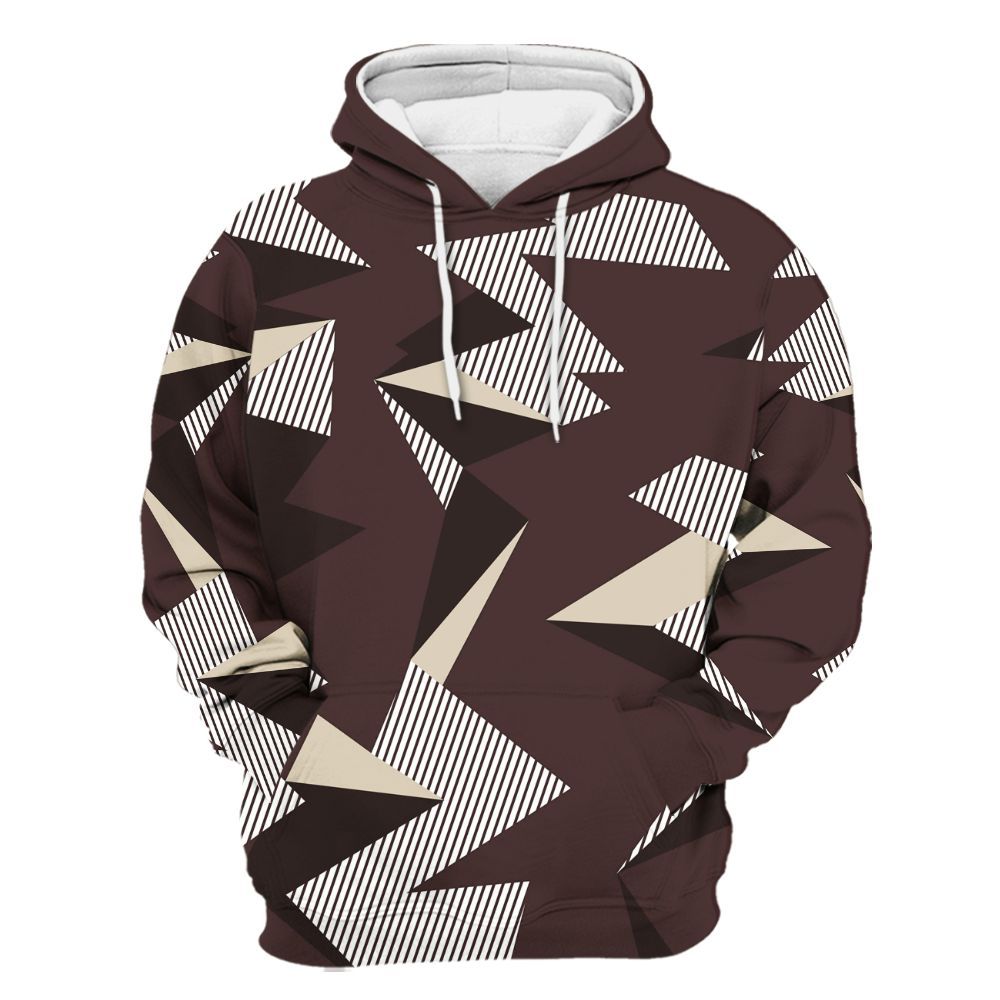 Hoodie To Match Burgundy Crush 3s - Geometric Camouflage Pattern All Over Print