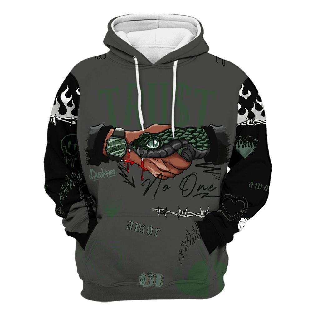 Hoodie To Match Dunk Low Skateboards Black - Snake Trust No One All Over Print