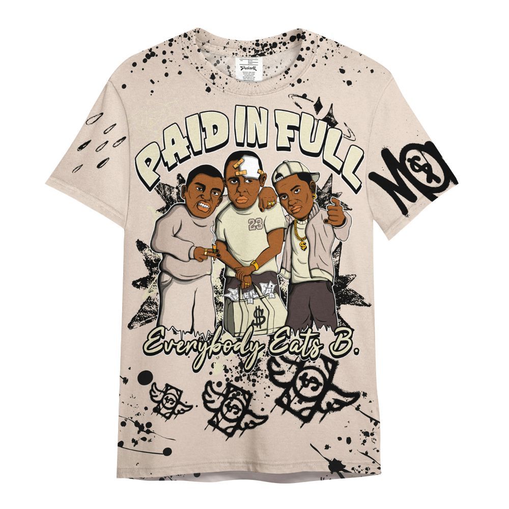 Shirt To Match A Ma Maniere X Fossil Stone 4s - Everybody Paid In Full Crayon All Over Print