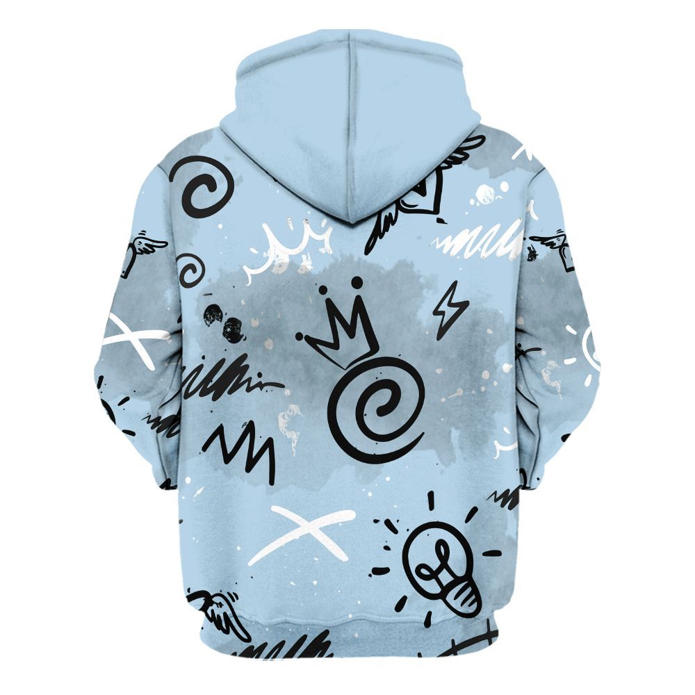 Hoodie To Match Foamposite One Psychic Blue - Drip Been Di2ferent All Over Print
