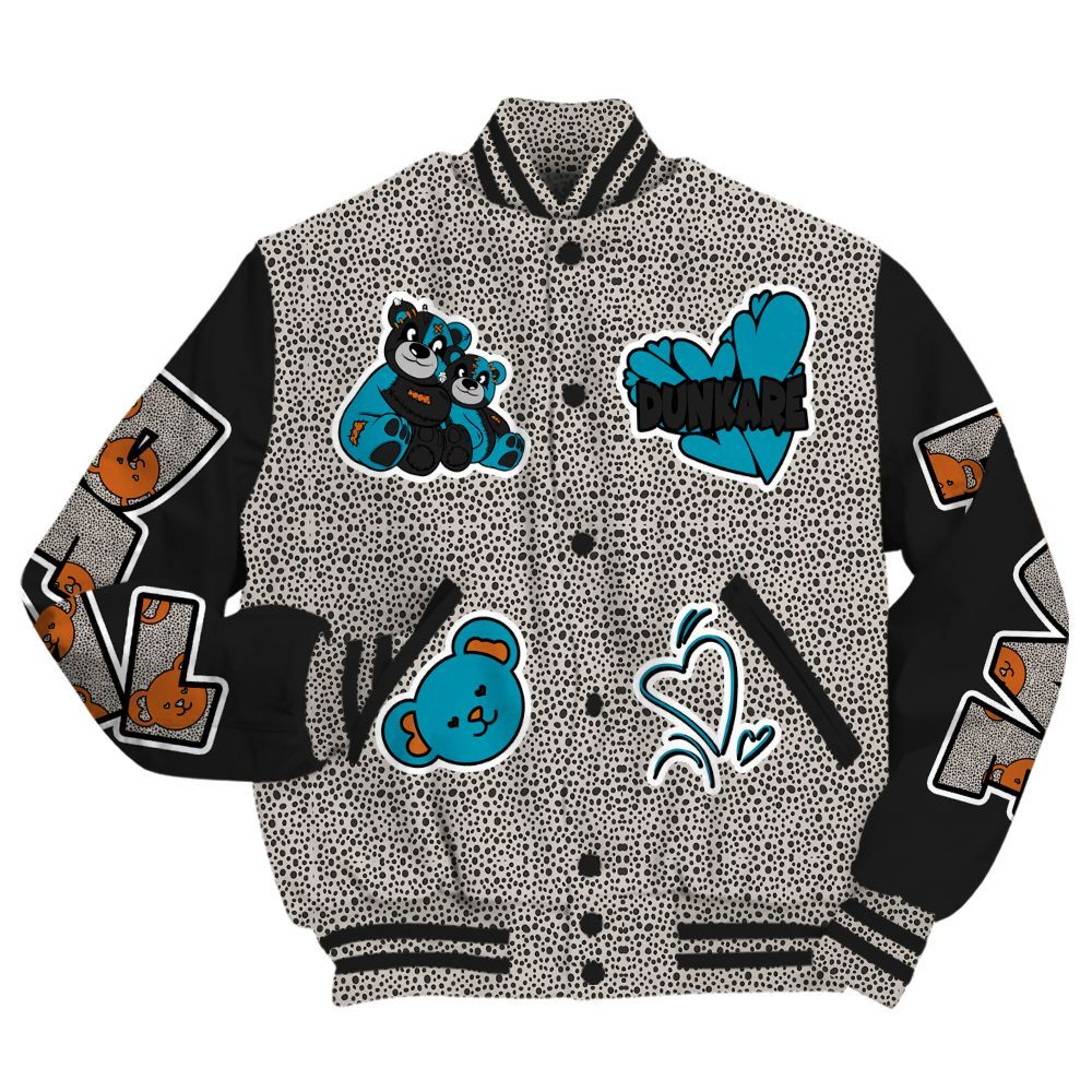 Varsity Jacket To Match SB Dunk Low Safari Olympic - Sincere Fondness Bear All Over Print