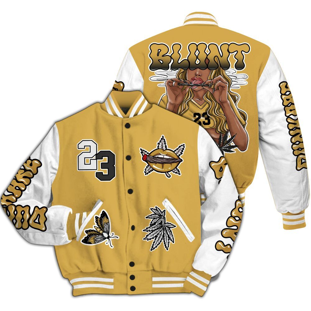Varsity Jacket To Match Retro Light Ginger 14s - Bluntz Unique All Over Print