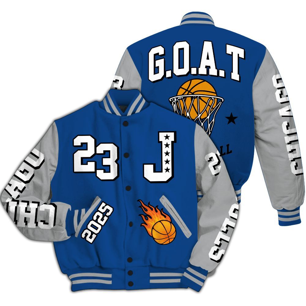 Varsity Jacket To Match Air Ship Royal Blue - Chicago 23 Basketball All Over Print