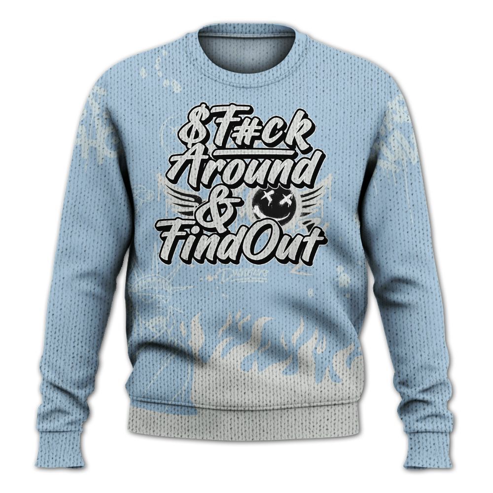 Knitted Sweater To Match Forget Me Not 4s - Graphic Fck Around Find Out