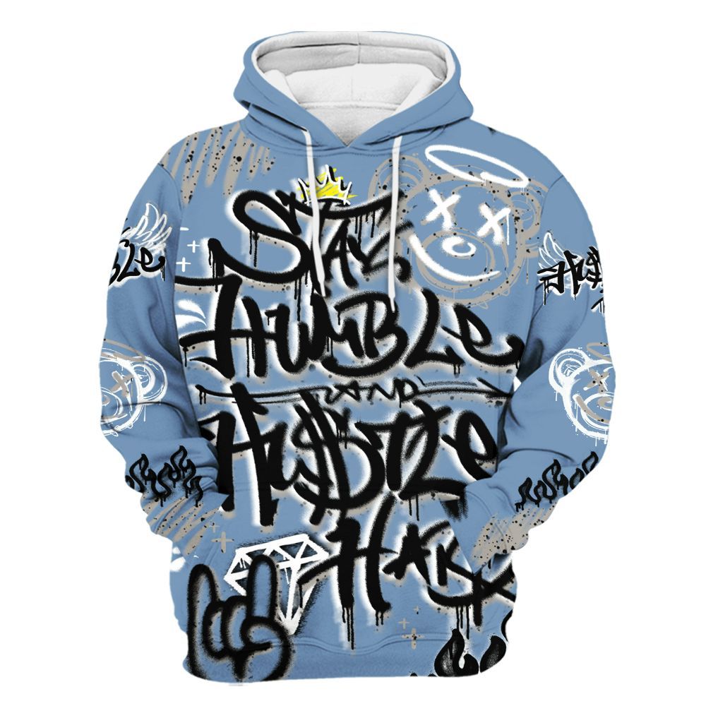 Hoodie To Match University Blue 4s - Humble Drip Streetwear Graffity All Over Print