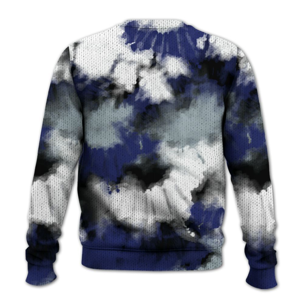 Knitted Sweater To Match Midnight Navy 11s - Tie Dye FK Around Find Out