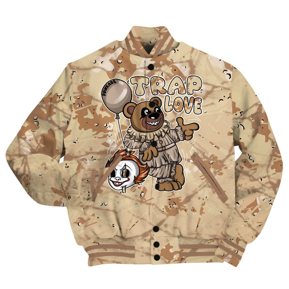 Varsity Jacket To Match Desert Camo 3s Shirt - Trap Loves Bear Profound All Over Print
