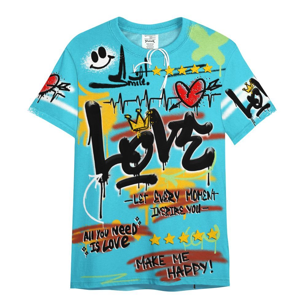 Shirt To Match SB Dunk Di'Orr Greenwood - Happy Love Beats Graffiti Streetwear All Over Print
