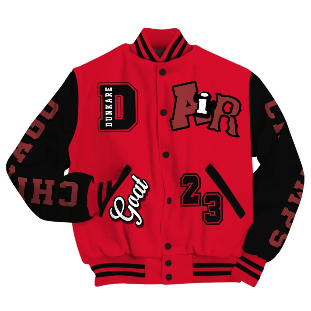 Varsity Jacket To Match Air Max Sunder Gore Tex Fire Red - AIR Number 23 GOAT All Over Print