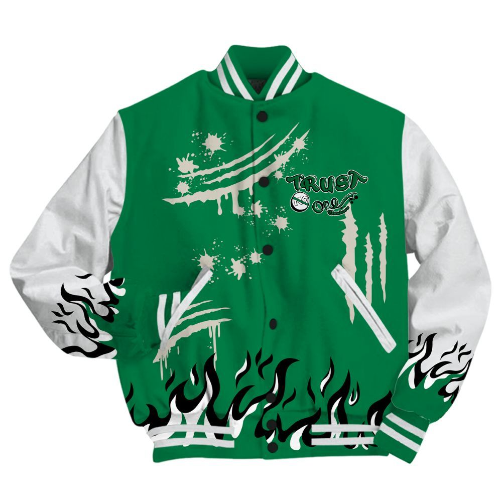 Varsity Jacket To Match Lucky Green 2s - Graphic Trust No One All Over Print