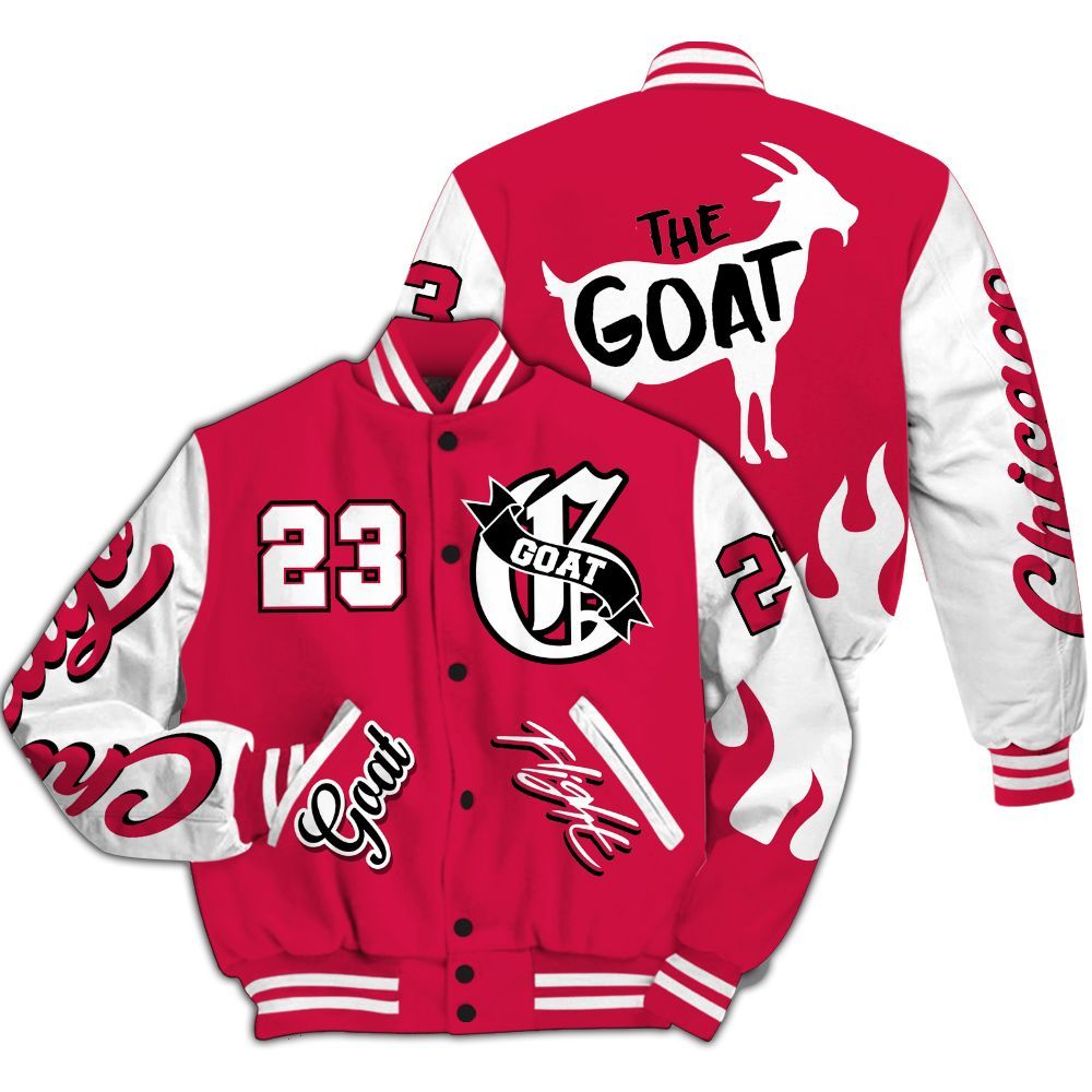 Varsity Jacket To Match Black Toe 14s - G.O.A.T Flight Streetwear Graphic All Over Print