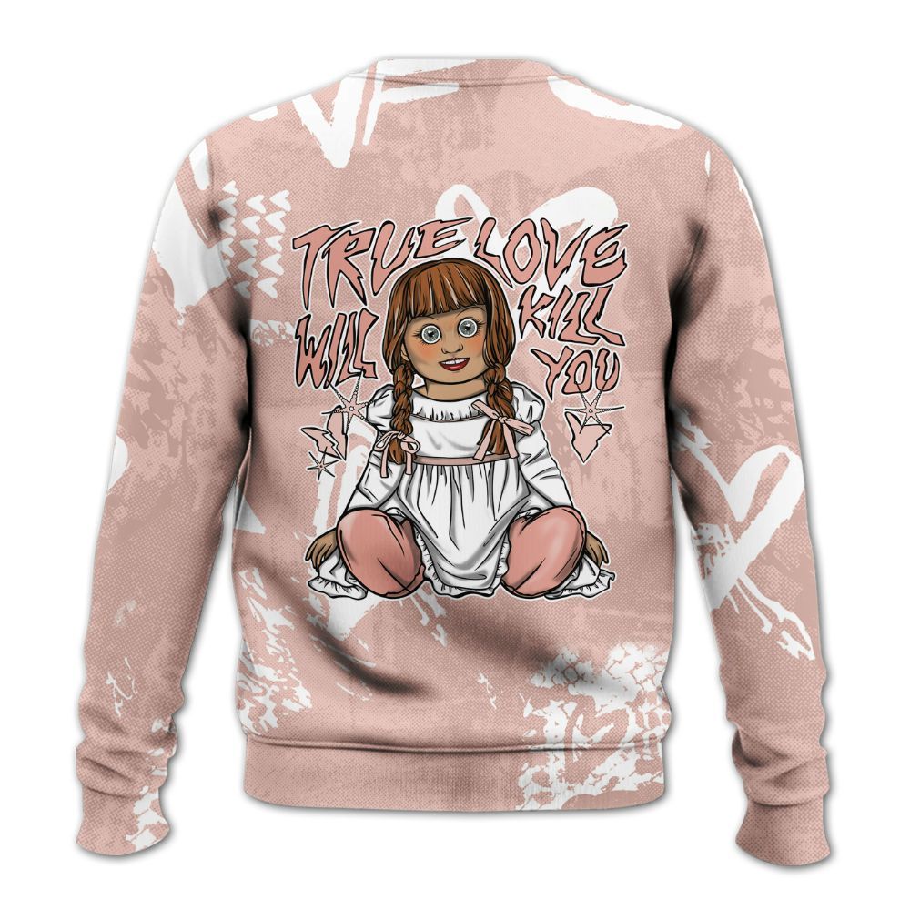 Sweatshirt To Match Low Legend Pink 11s - Genuine Loves Bear Heart Grunge All Over Print