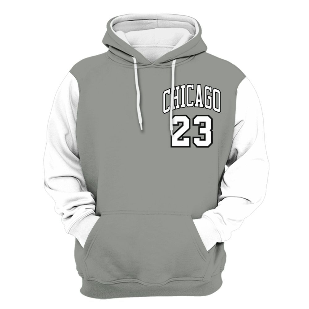 Hoodie To Match Paris Cement Grey 4s Varsity Jacket, Custom Name Chicago 23 All Over Print