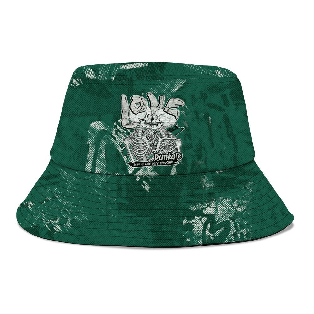 Bucket Hat To Match Oxidized Green 4s - Skull Love Graphic