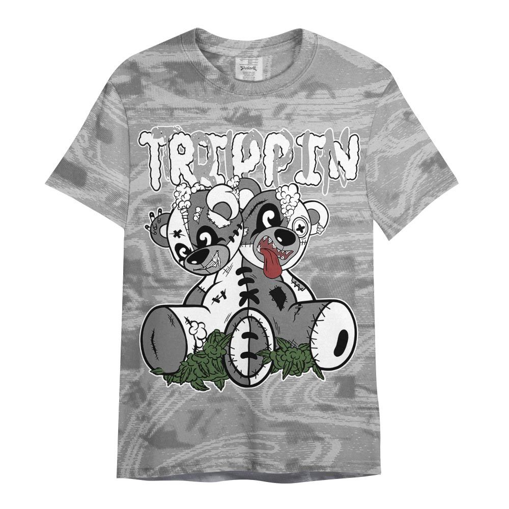 Shirt To Match Black Wolf Grey 12s - Trippin Bear Blurry Graphic Shirt Unisex