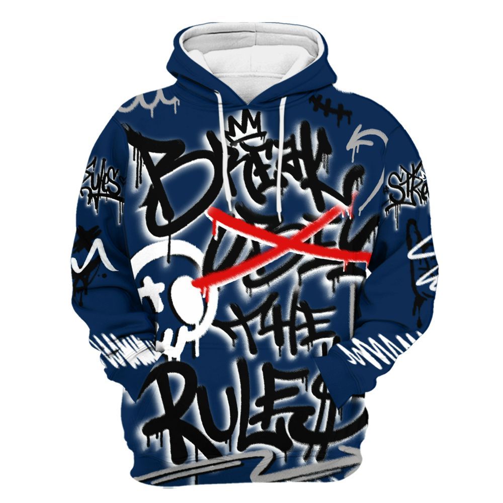 Hoodie To Match SB White Navy 4s - Break Rules Streetwear All Over Print