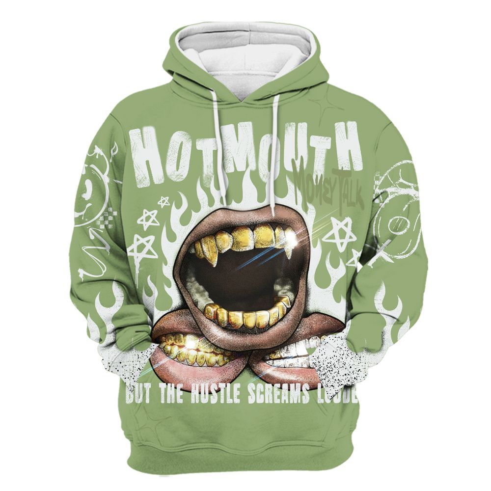 Hoodie To Match Oil Green 4s - Mouth Burning Street Style All Over Print