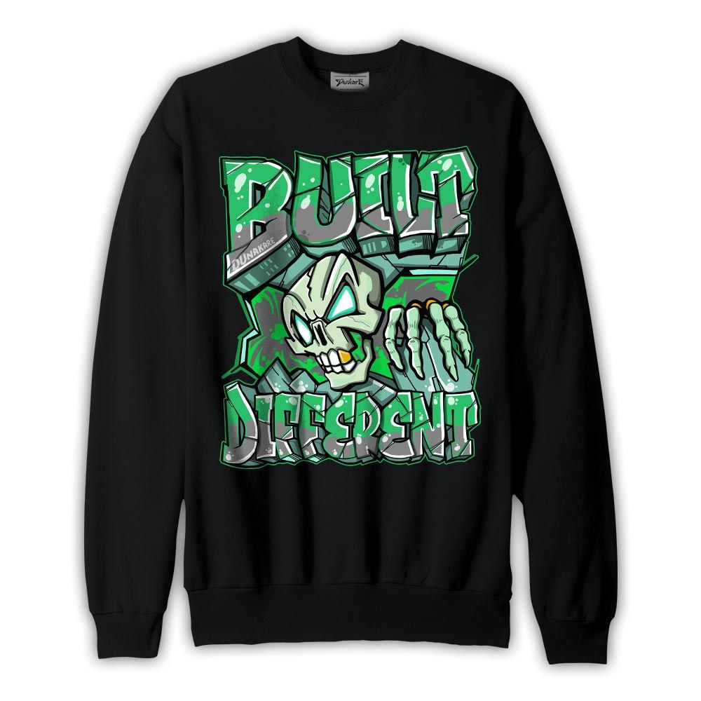 Sweatshirt To match Black Green Glow 3s Sweatshirt - Built Different Graphic Graphic