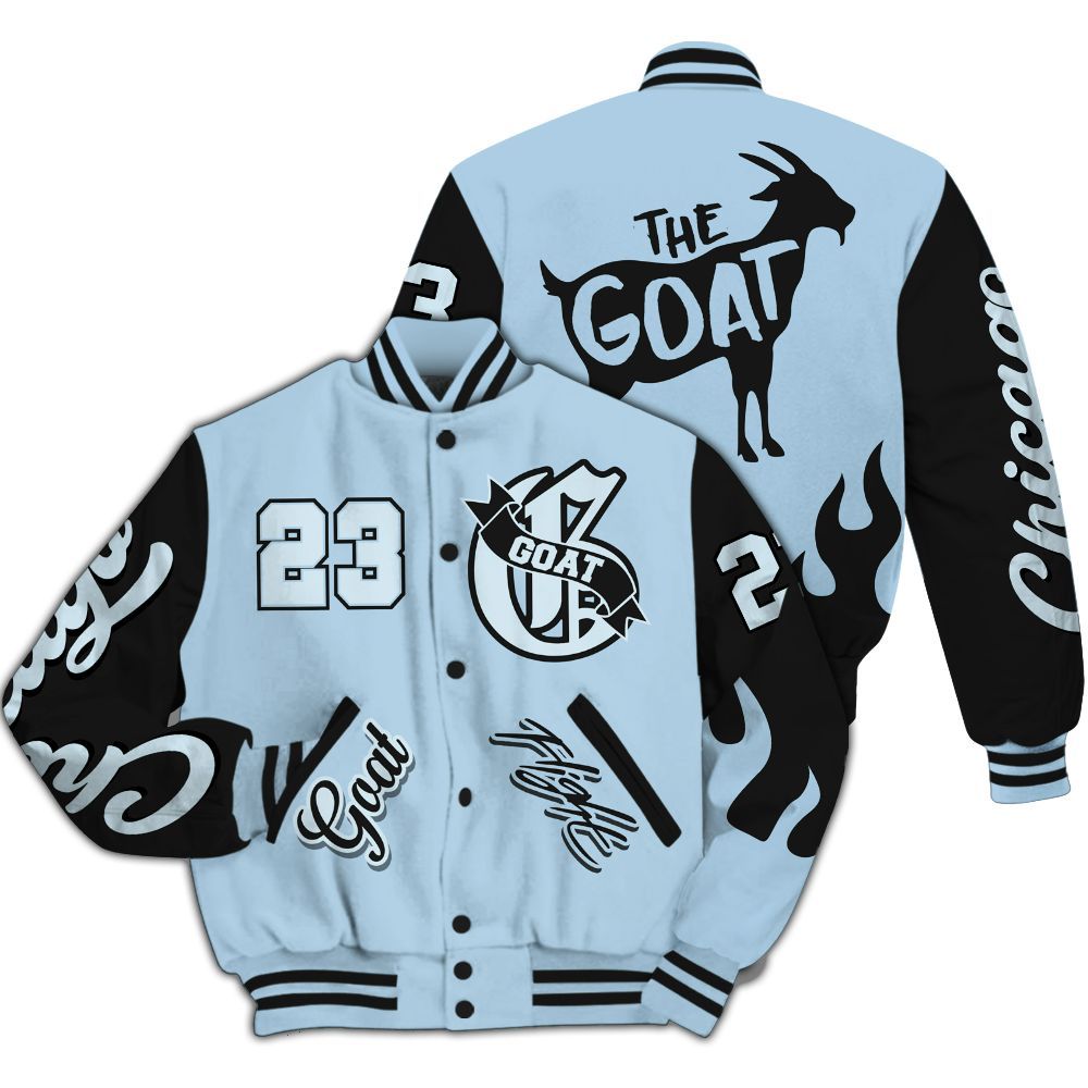 Varsity Jacket To Match Foamposite One Psychic Blue - The G.O.A.T Streetwear All Over Print