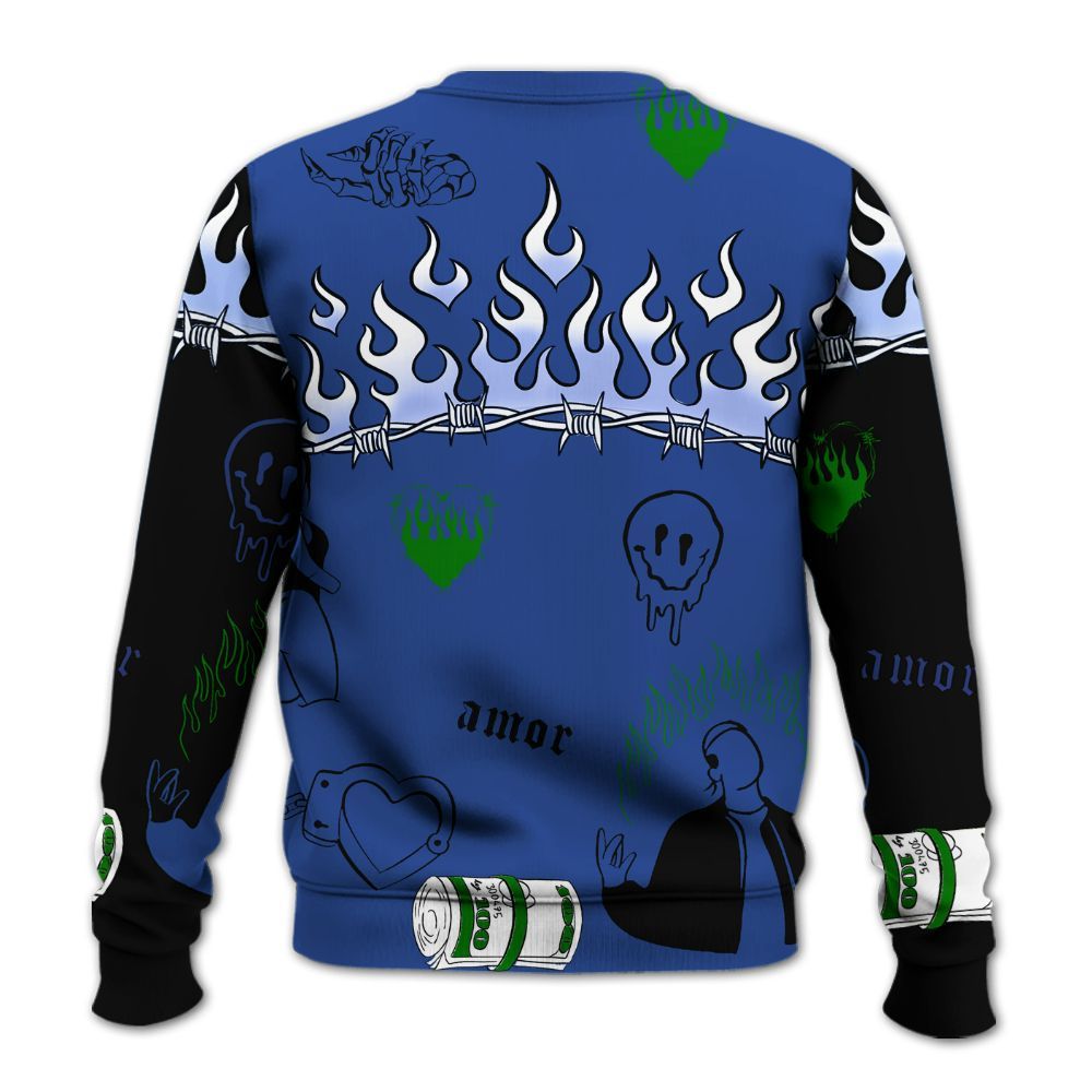 Sweatshirt To Match Retro Hyper Royal 13s - Snake Trust No One All Over Print