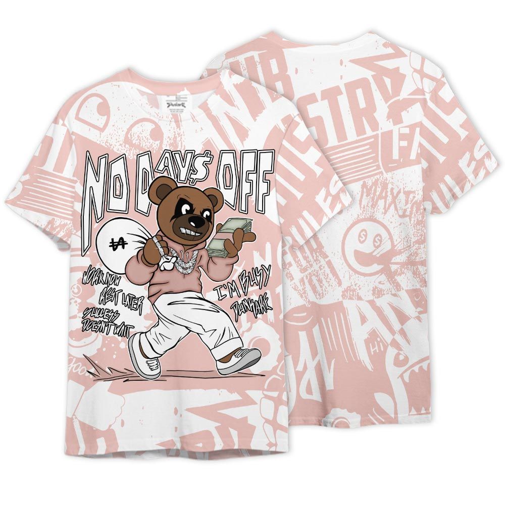 Shirt To Match Legend Pink 11s - No Day Off Bear Monogram Graffiti Shirt Unisex