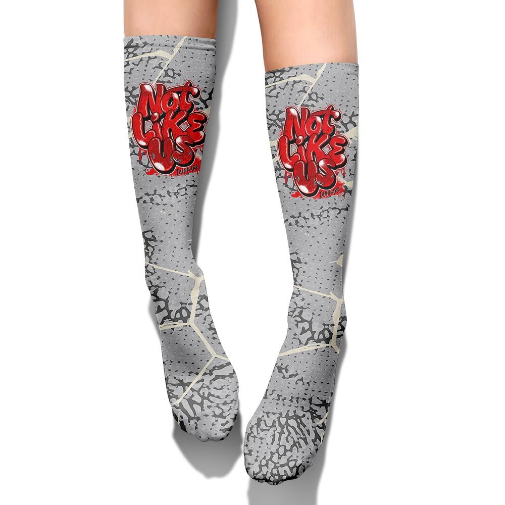 Sock To Match Cement Grey 3s - None Like Us Graphic