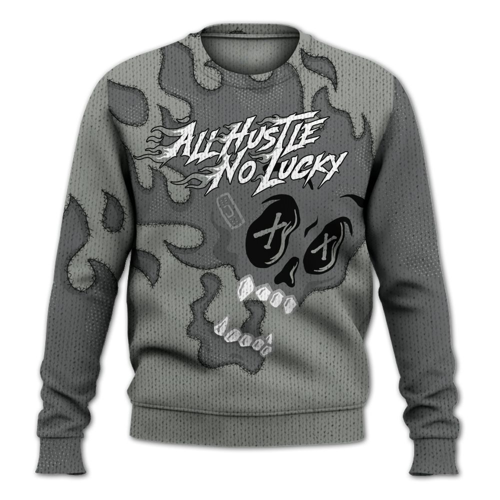 Knitted Sweater To Match Paris Olympics 4s - All Hustle No Lucky Skull