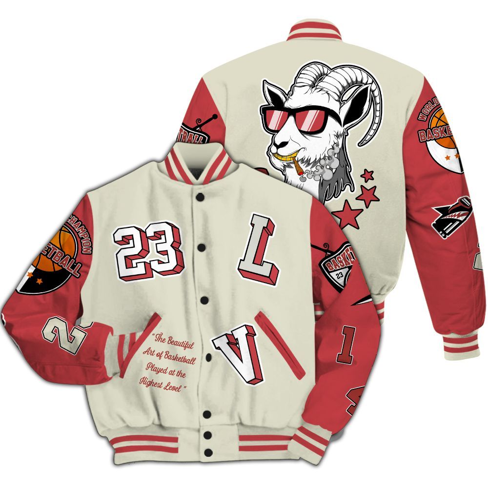 Varsity Jacket To Match Valentine's Day 2026 4s - The GOAT Got Em All Over Print