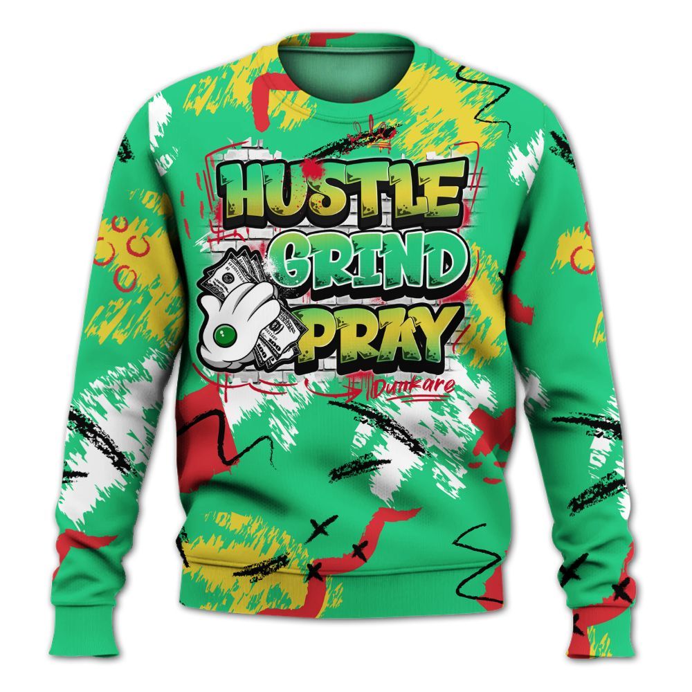 Sweatshirt To Match Ja 3 Jurassic Park Explorer - Hustle Grind Pray Graphic Street Style All Over Print