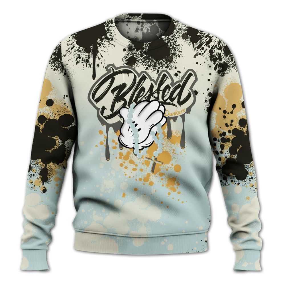 Sweatshirt To Match Pure Platinum 4s - God Blessed Ink Drip All Over Print