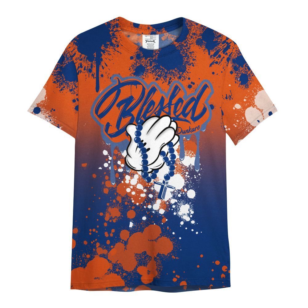 Shirt To Match Mid Knicks 1s - God Blessed Ink Drip All Over Print
