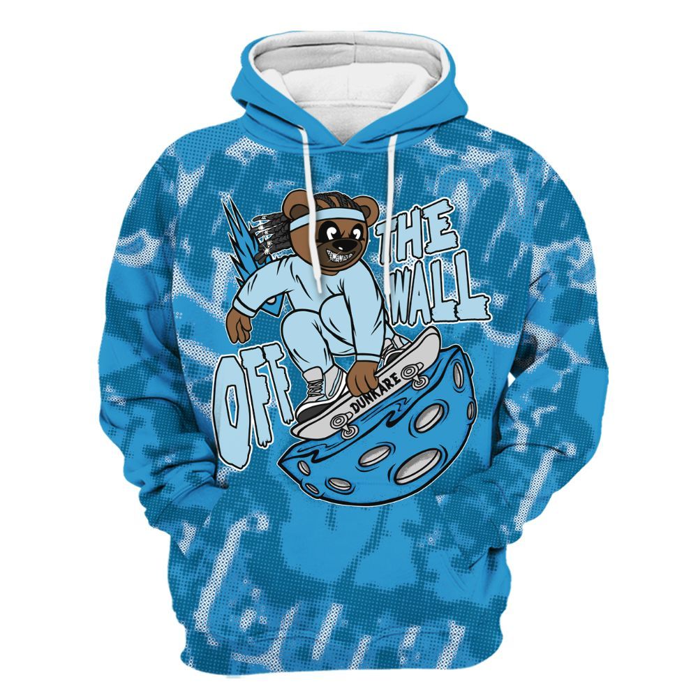 Hoodie To Match Powder Blue 9s - Quirky Bear Street All Over Print