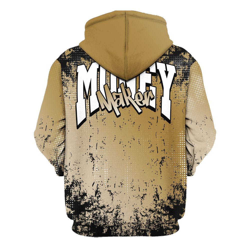 Hoodie To Match Max 96 Low Black White Gold - Move In Silence Money Street Retro All Over Print