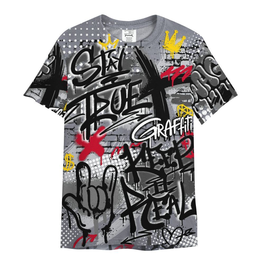 Shirt To Match Retro Black Flint 13s - True It Real Graffiti Streetwear All Over Print
