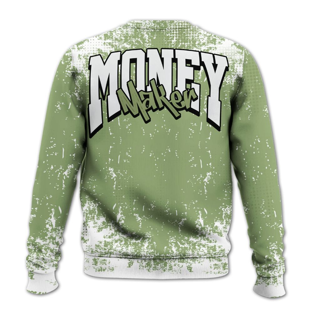Sweatshirt To Match Oil Green 4s - Move In Silence Money Street Retro All Over Print