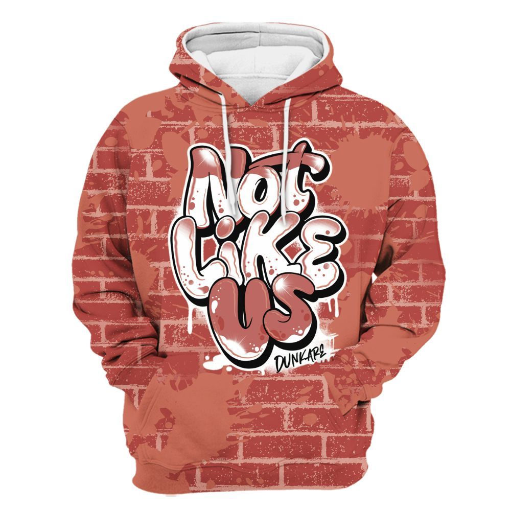 Hoodie To Match Dune Red 13s - None Like Us Graphic Brick Art All Over Print