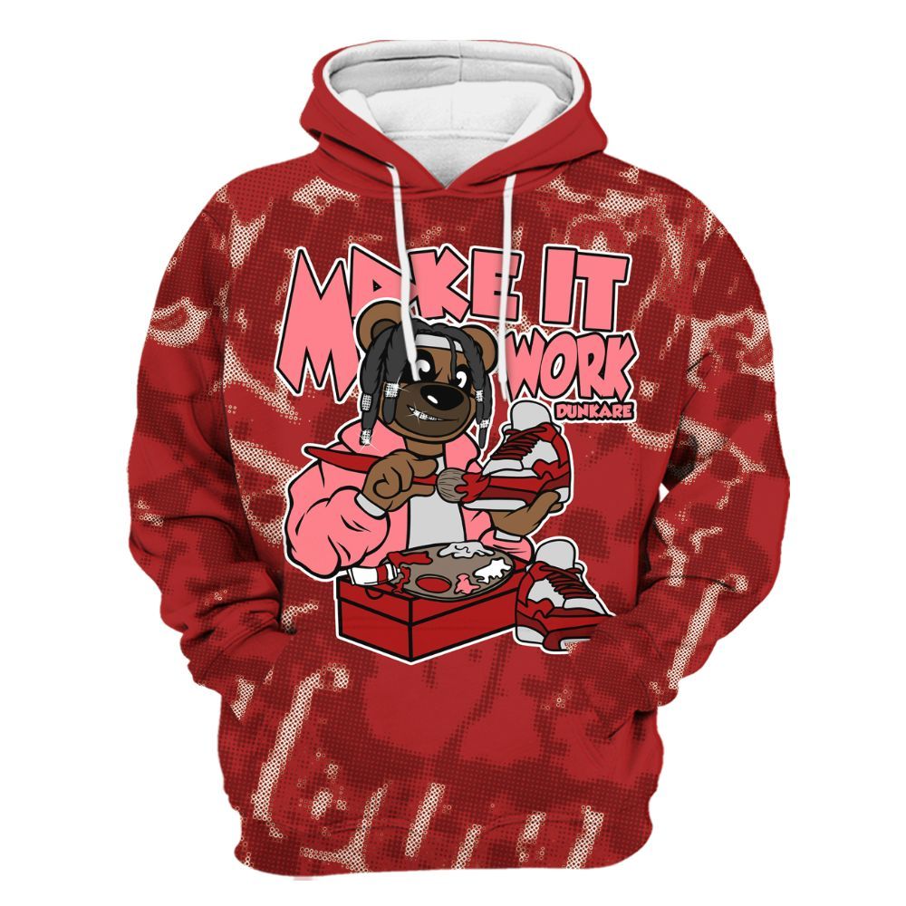 Hoodie To Match Red Taxi 12s - Pull It Off Bear Street All Over Print