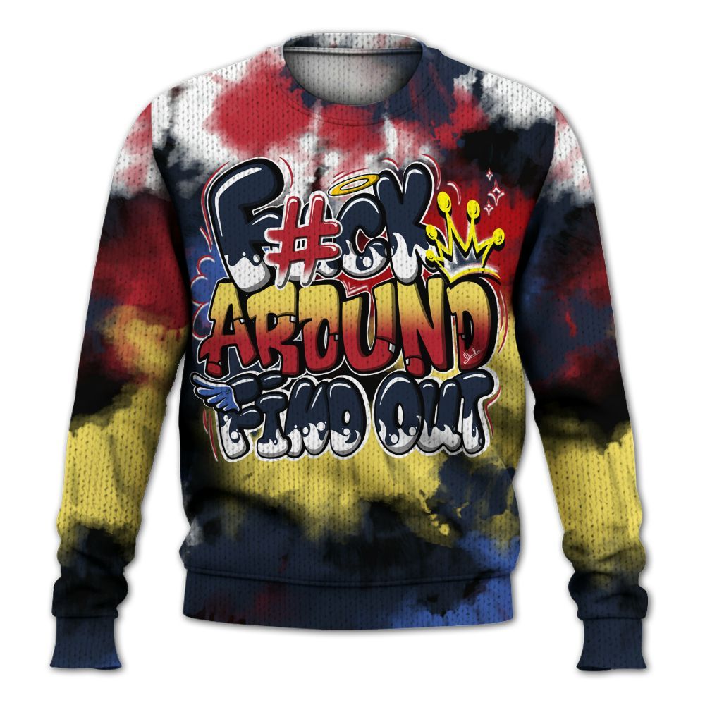 Knitted Sweater To Match Dunk Low COJP What The 2024 - Tie Dye FK Around Find Out