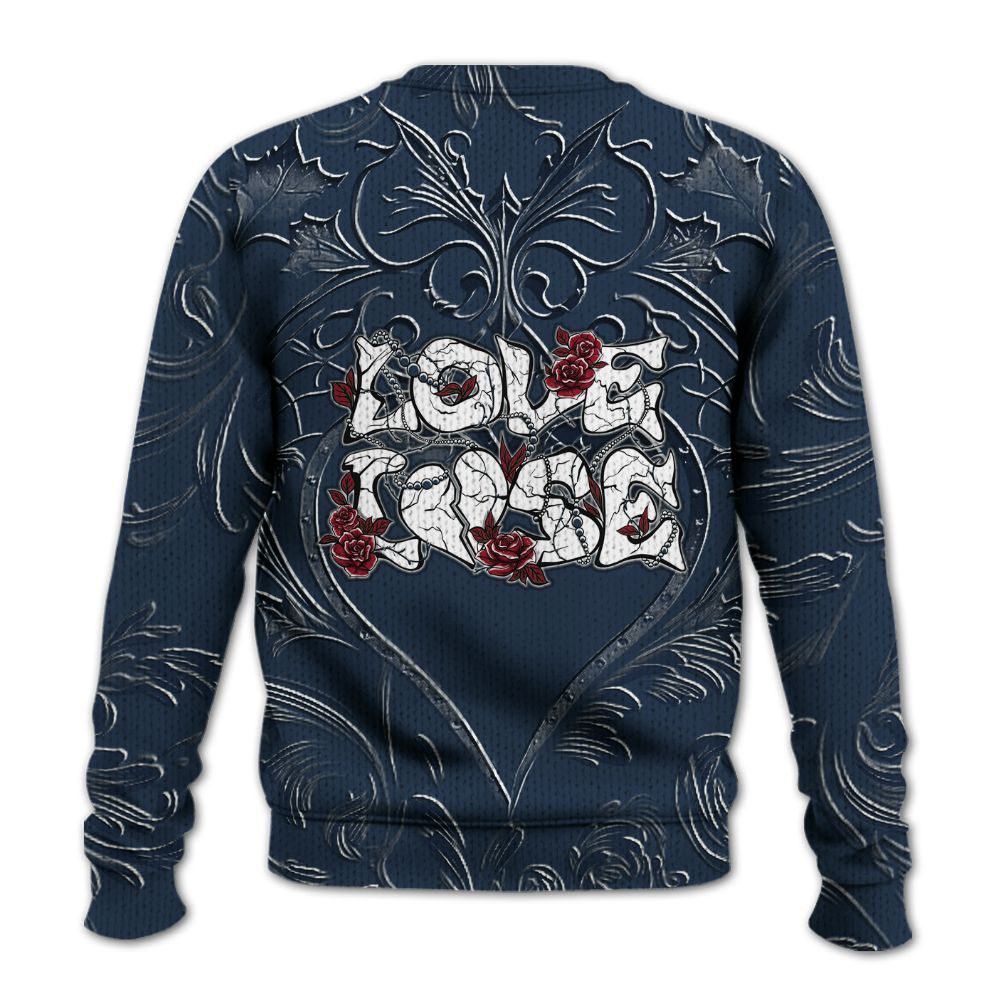Knitted Sweater To Match White Midnight Navy 6s - Loves Lose Gothic