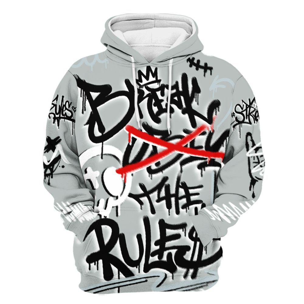 Hoodie To Match Black Wolf Grey 12s - Break Rules Streetwear All Over Print