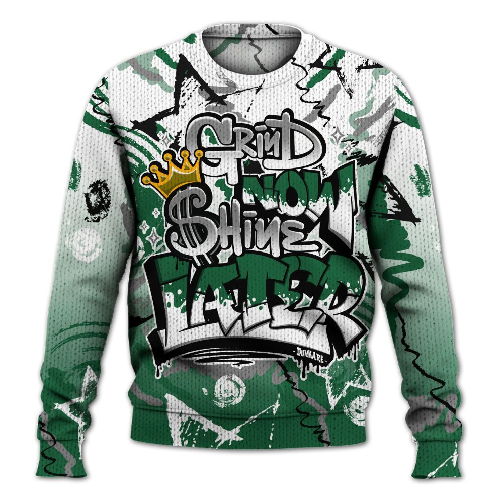 Knitted Sweater To Match High Gorge Green 1s - Grind Shine Later Drip