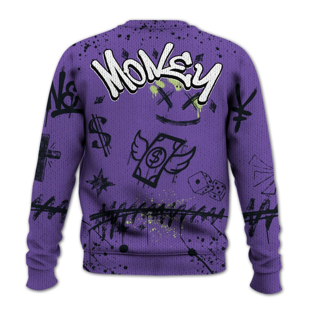 Knitted Sweater To Match Canyon Purple 4s - Everybody Paid In Full Crayon