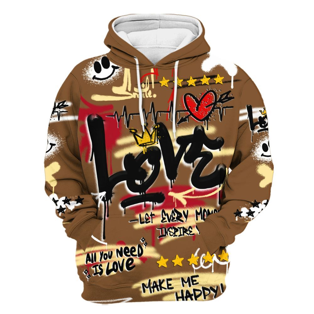 Hoodie To Match Air Max 90 Escape - Happy Love Beats Graffiti Streetwear All Over Print