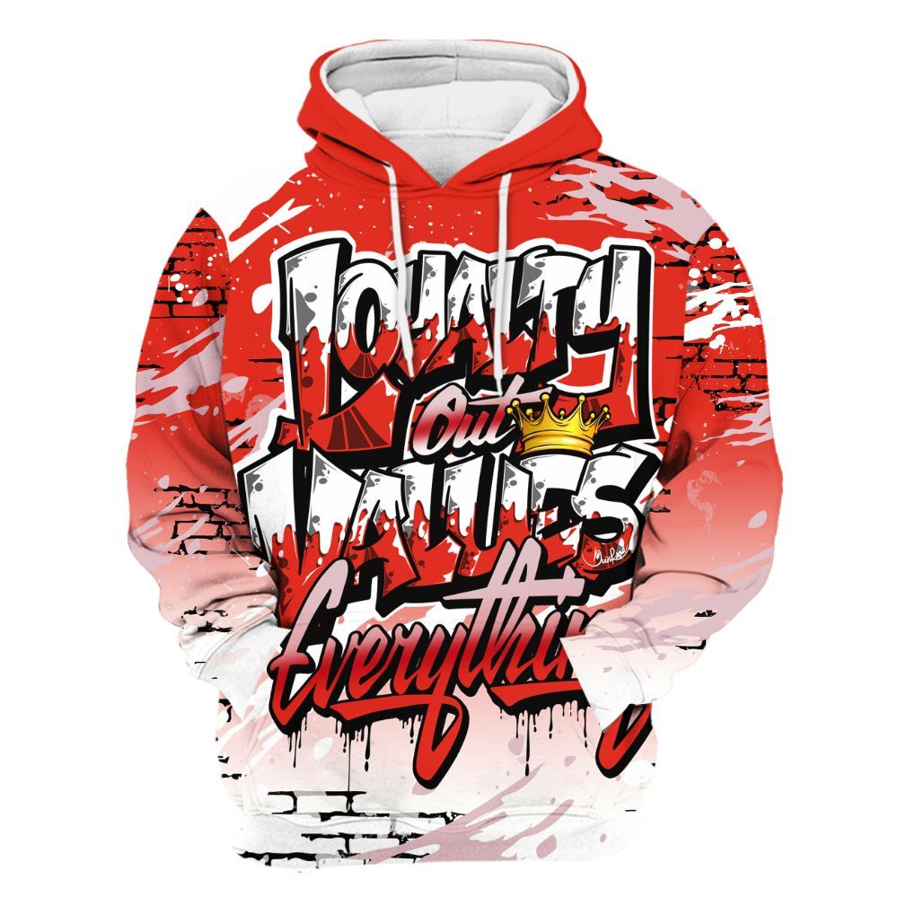 Hoodie To Match Air Force 1 Low GS Valentine's Day - Values Of Loyalty Drip All Over Print